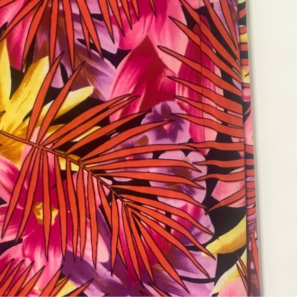 West End tropical slinky stretch midi skirt women’s Size L tropical asymetrical - Picture 9 of 11